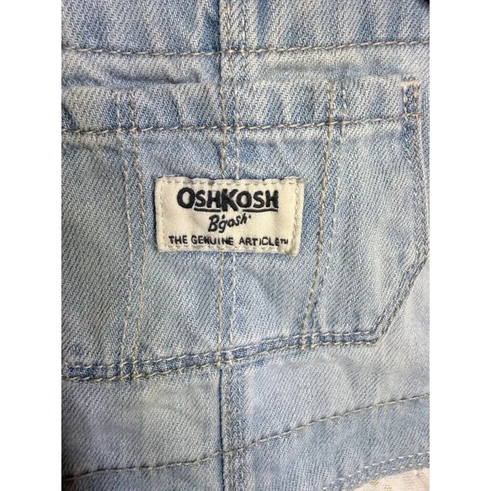 Oshkosh B’Gosh Blue White Gold Sparkly Overall Dress Baby Girls 12-18M 7125